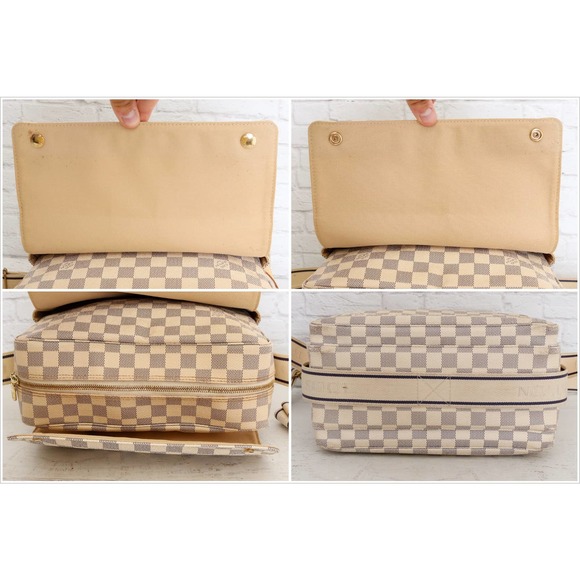 Louis Vuitton Naviglio Damier Azur Crossbody White Shoulder Bag Messenger Purse - Picture 8 of 16
